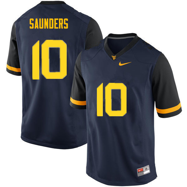 Men #10 Cody Saunders West Virginia Mountaineers College Football Jerseys Sale-Navy